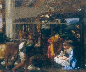 Adoración de los pastores de Tiziano Vecelli
